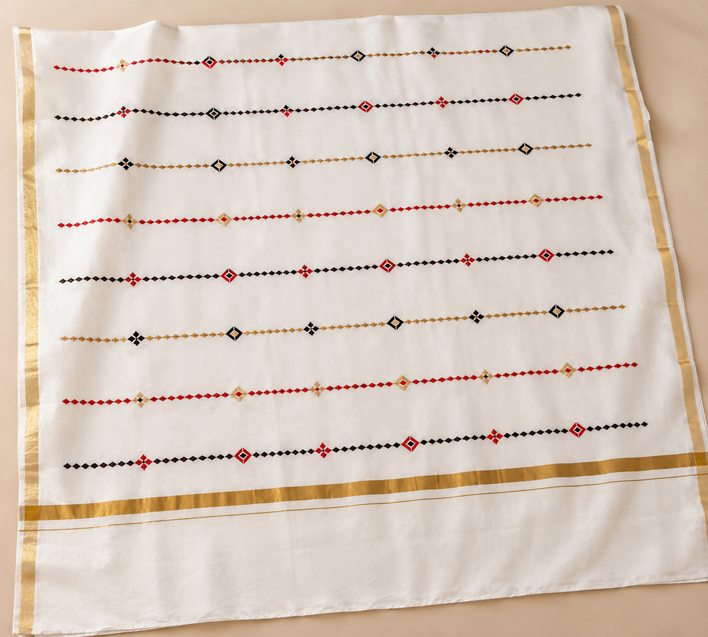 Printed Saree with Golden Border