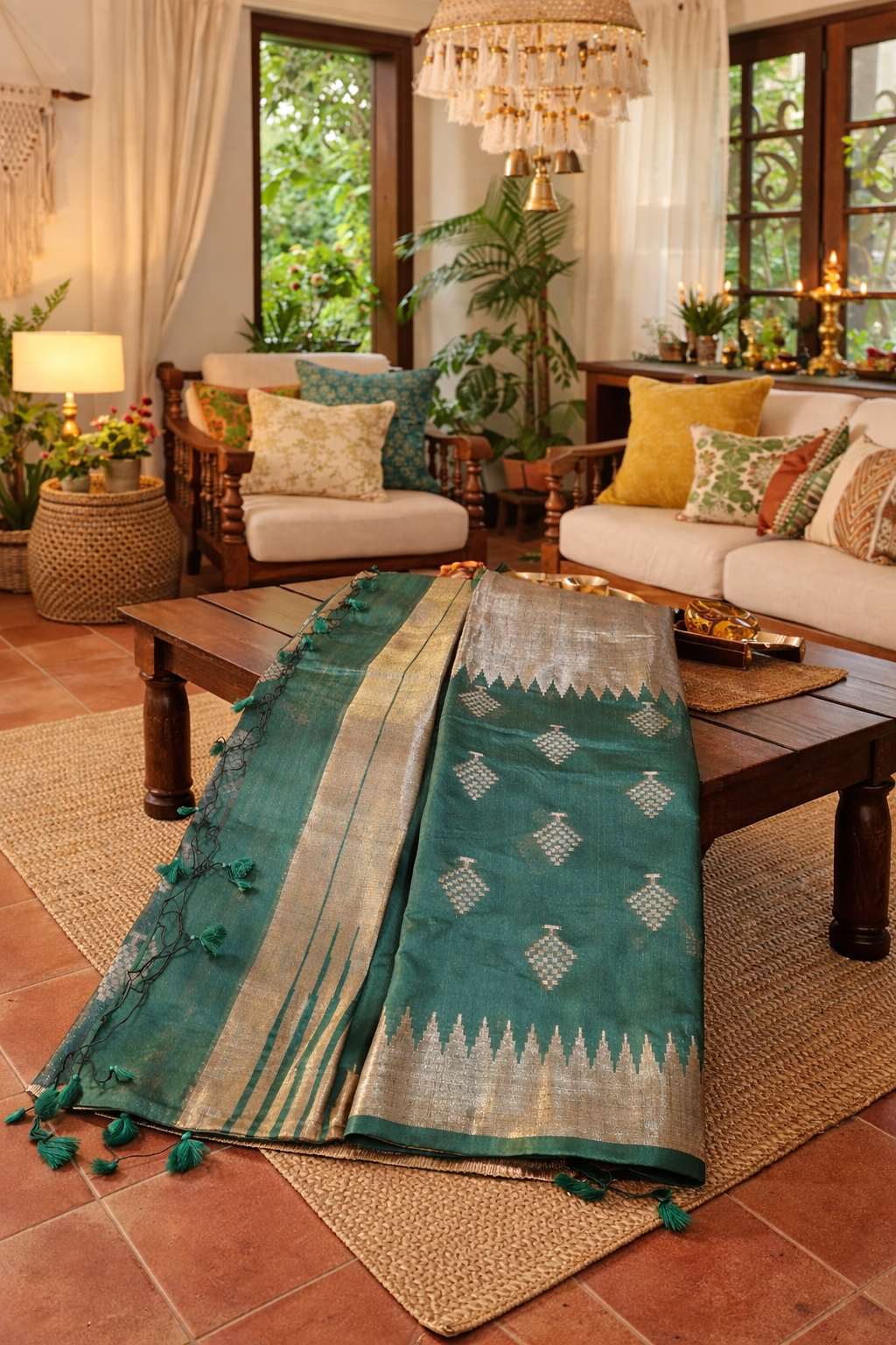 Gift sari-cotton silk partywear