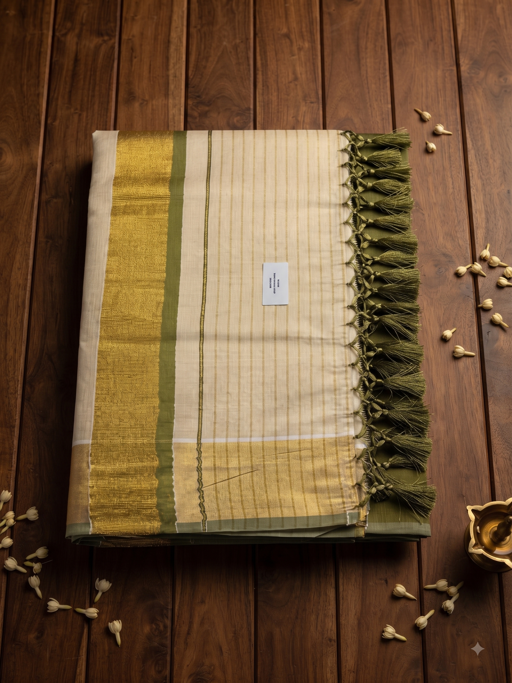 Tissue Saree with Fancy stripes palliu