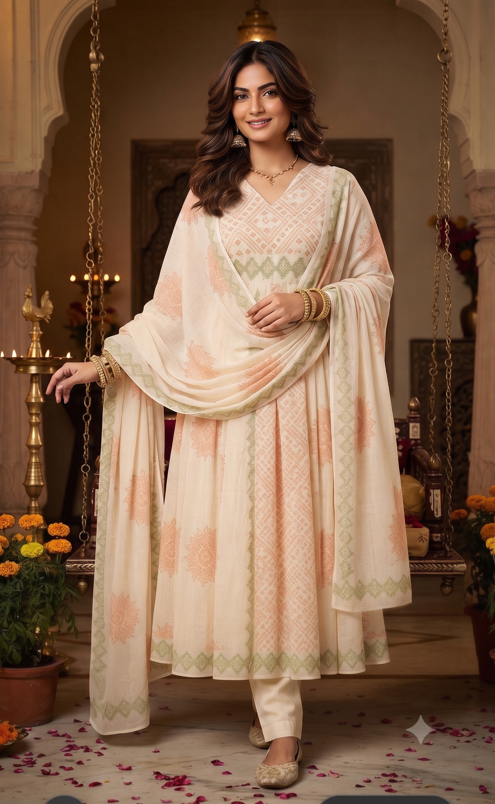Mulcotton 3 piece churidar set