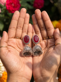 Antique Ruby Bloom Earrings