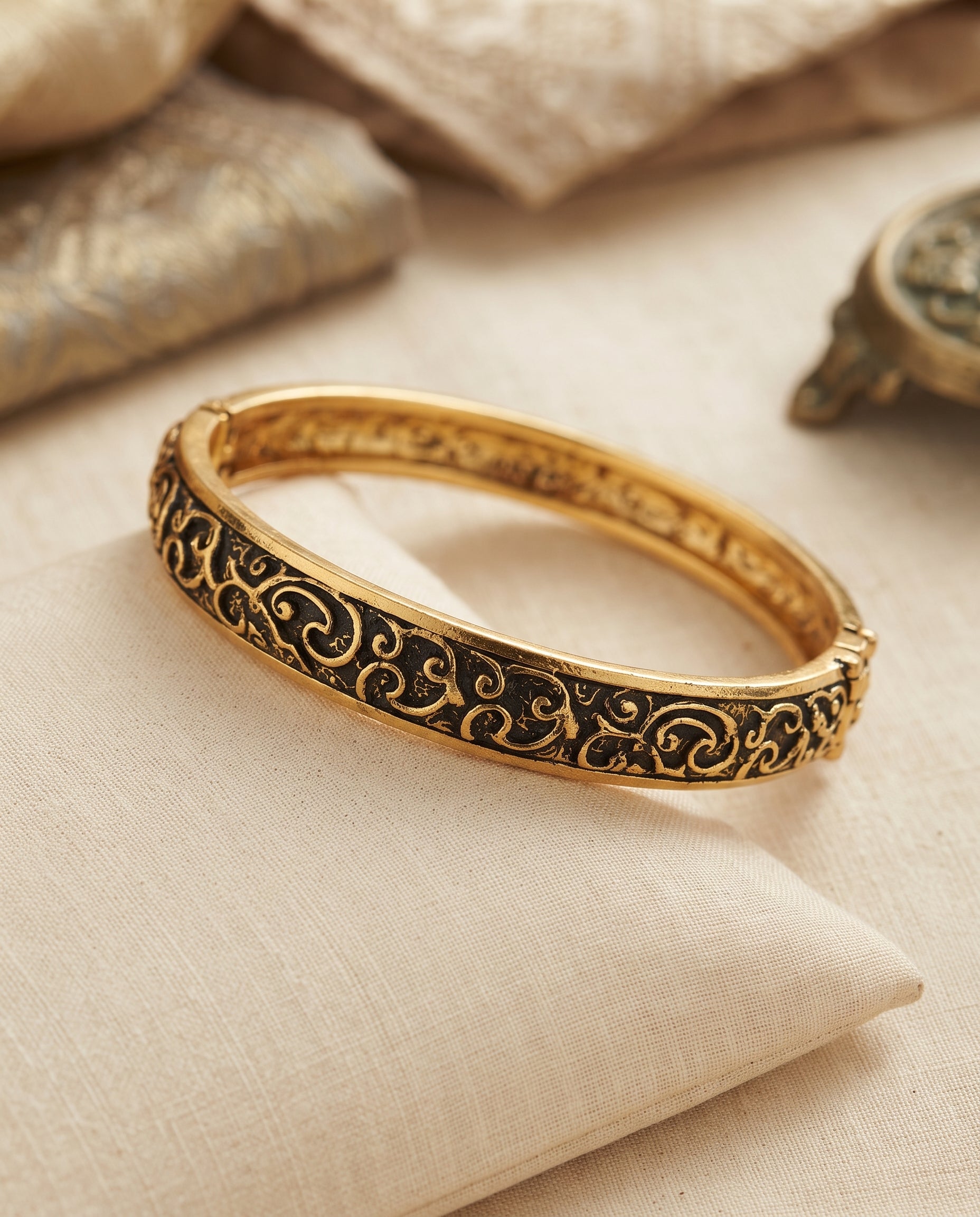 Textured dark Oxidized Bangles