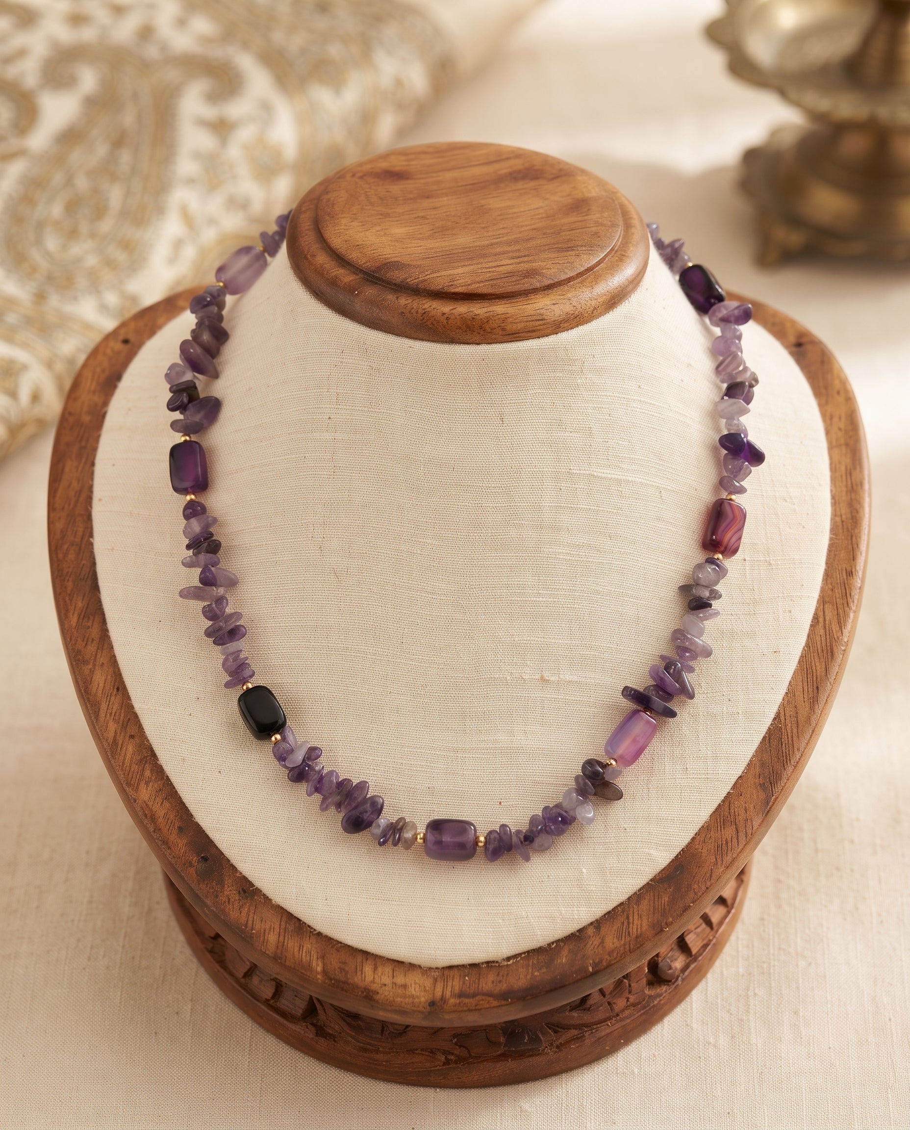 Mixed Gemstone Beaded Necklace