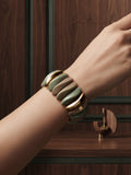 Olive & Taupe Sculptural Statement Bangle