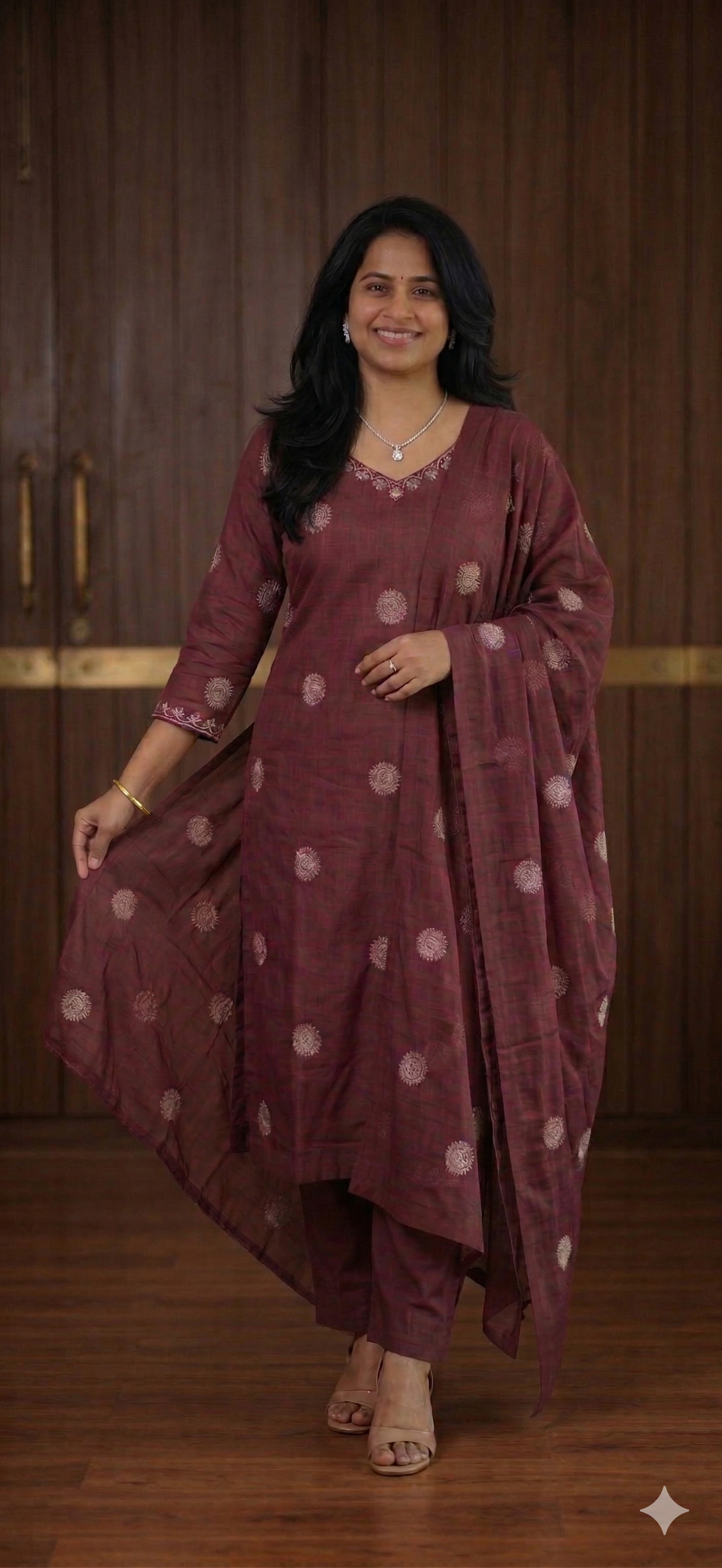 Deep Maroon Heritage Motif Set