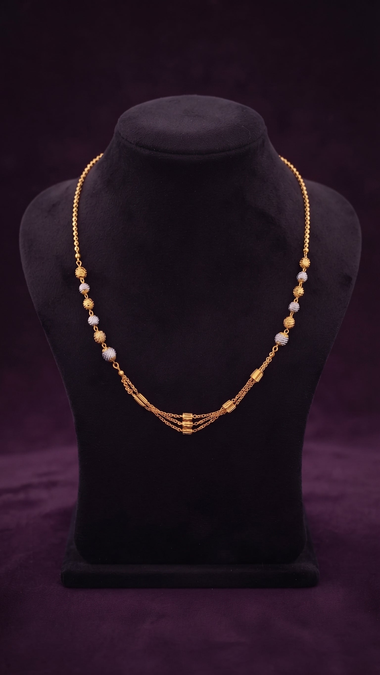adiant Dual-Tone Beaded Layered Chain Necklace