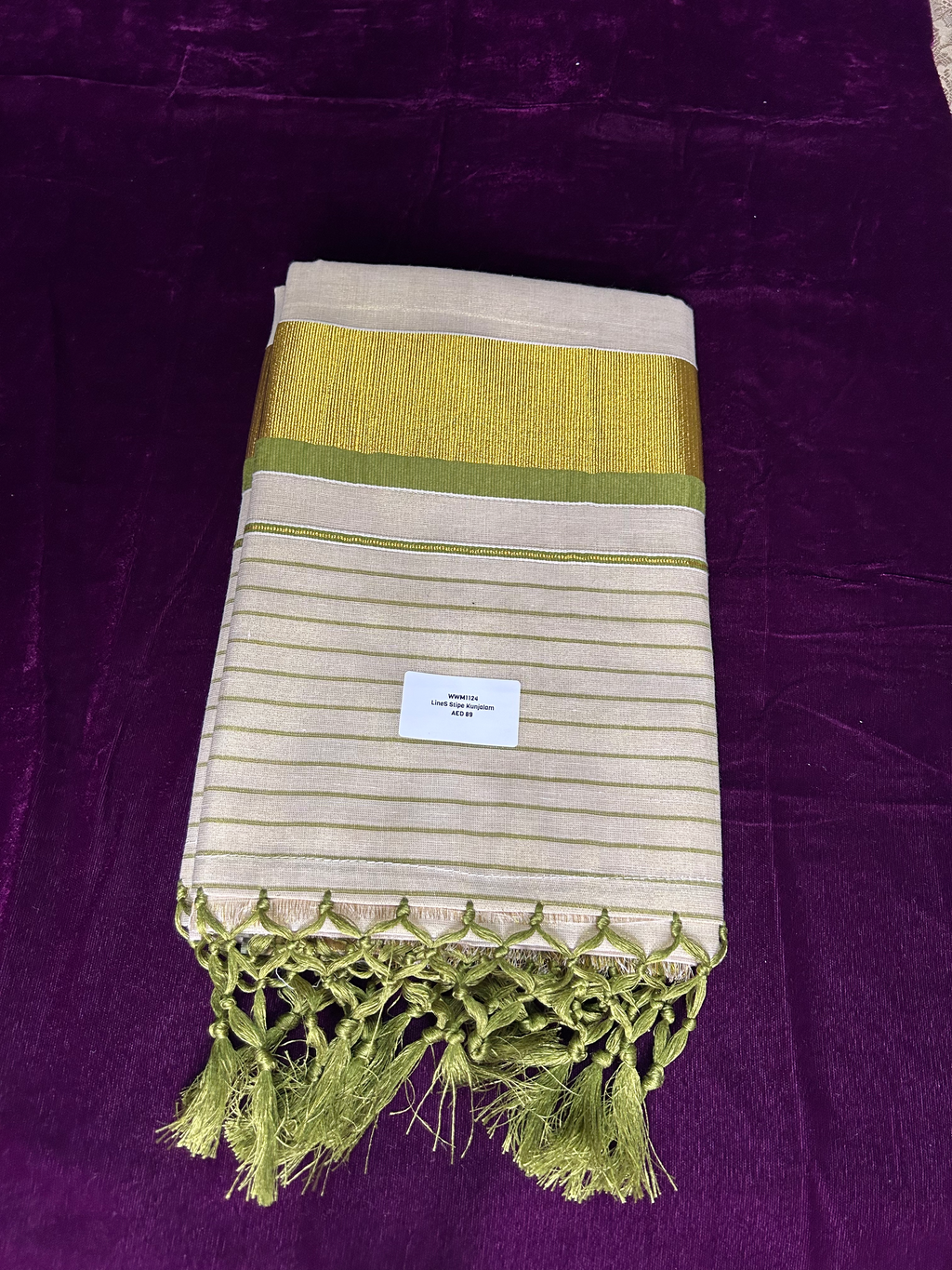 Tissue Saree with Fancy stripes palliu