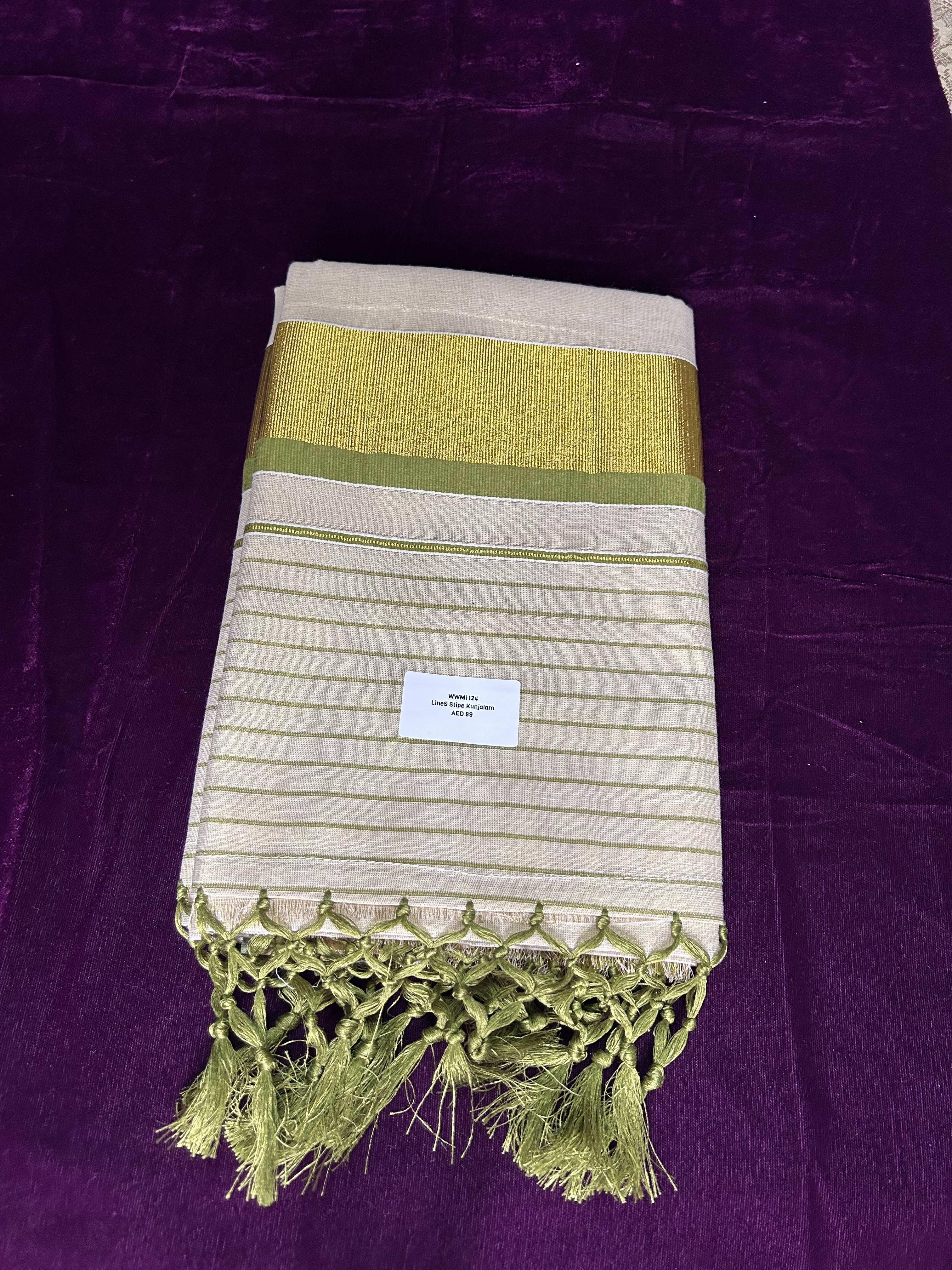 Tissue Saree with Fancy stripes palliu