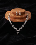 Elegant Floral CZ Necklace & Earrings Set
