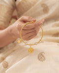 Lotus Charm Anti-Tarnish Cable Bangle