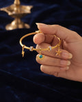 Turquoise Sunburst & Starfish Anti-Tarnish Cable Bangle