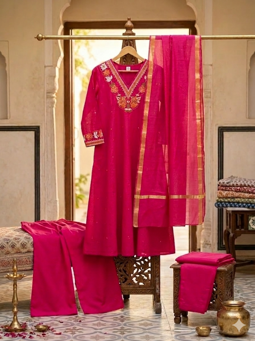 Cotton anarkhali set