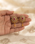 Royal Ruby Polki Stud Earrings