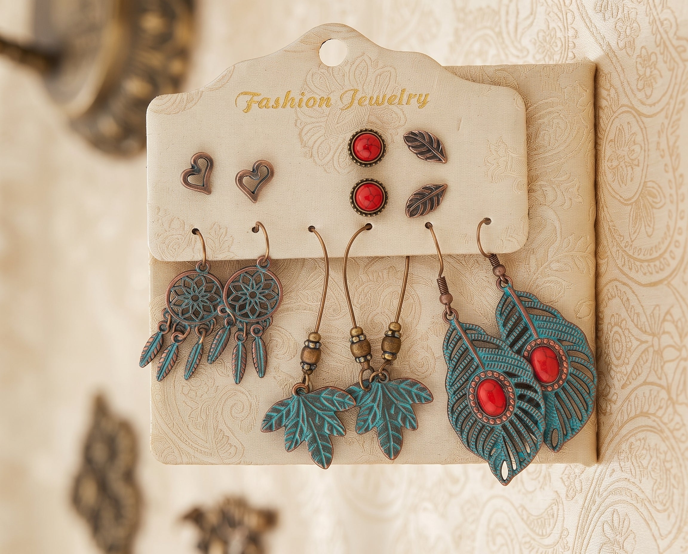 Boho Vintage Earring Set (6 Pairs)