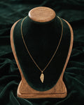 Golden Crystal Leaf Dainty Pendant Necklace