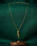 Golden Floral & Vine Dainty Pendant Necklace