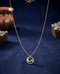 Golden Celestial Crescent Moon & Star Dainty Necklace